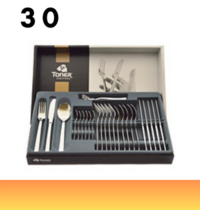30-piece cutlery sets / gold plated