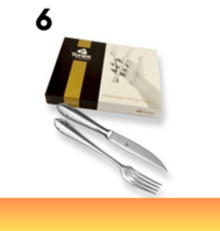 6-piece steak cutlery sets / gold plated