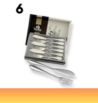 6-piece fish cutlery sets / gold plated