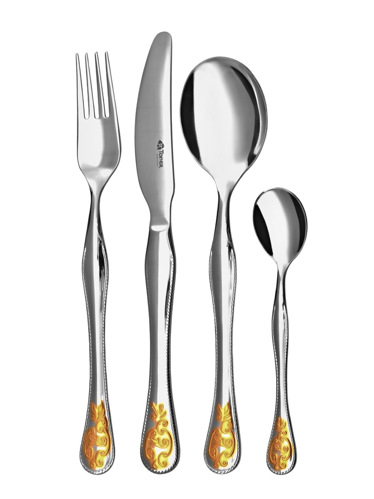 Gold-plated cutlery BAROKO  24-piece set