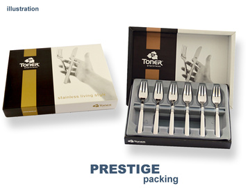 PROGRES cake fork (wide left tine) 6-piece - prestige or trend packaging