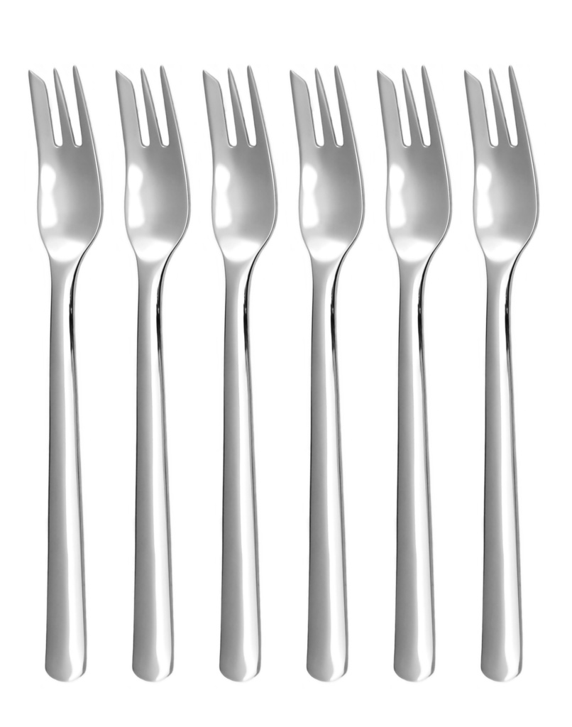 PROGRES cake fork (wide left tine) 6-piece set
