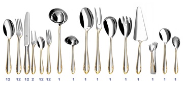 Classic Prestige GOLD cutlery 72-piece - prestige packaging