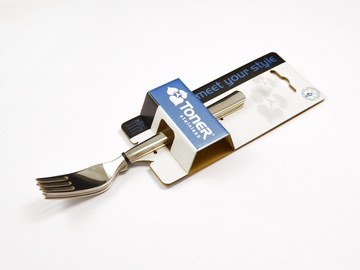 PROGRES appetizer/dessert fork 4-piece - hanging-tab packaging