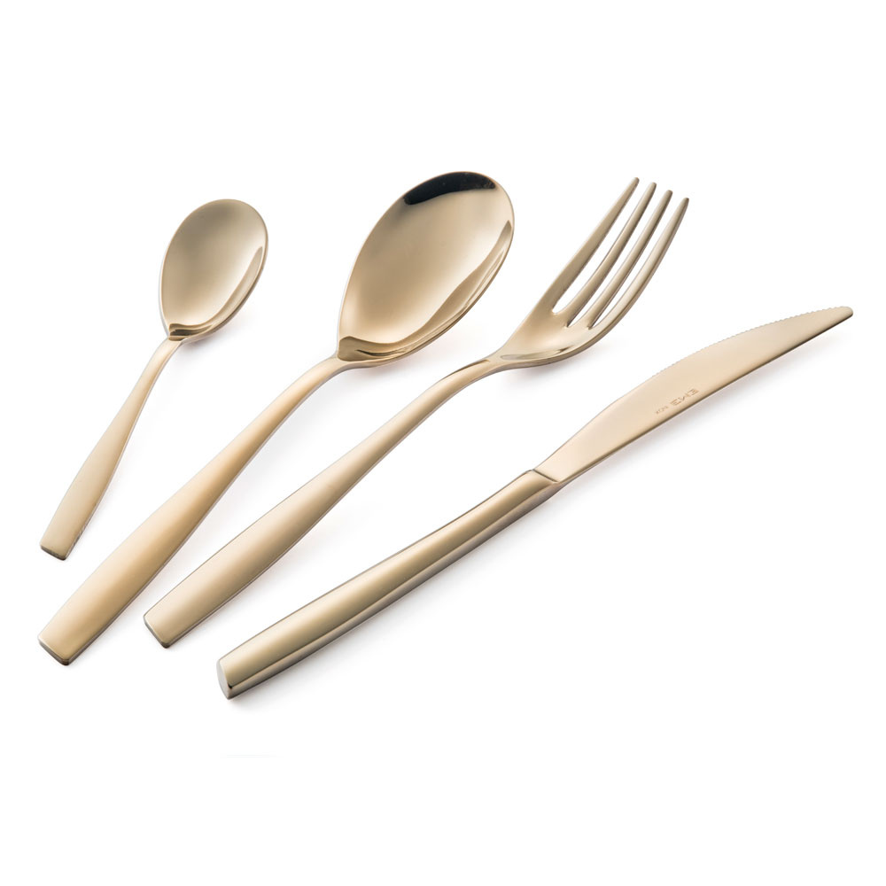 Model ELEVEN GOLD - 24-piece gold cutlery set.