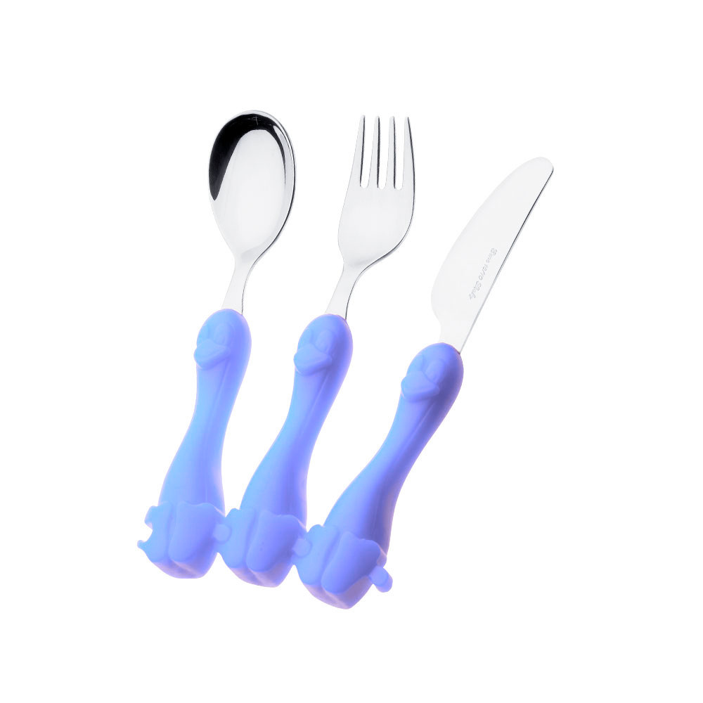 Model PINGO BLUE - 3-piece set of children's cutlery.