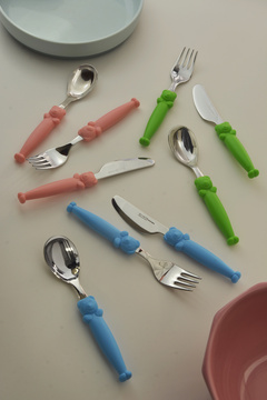 Children's cutlery PAPPALLEGRA GREEN 3-piece set