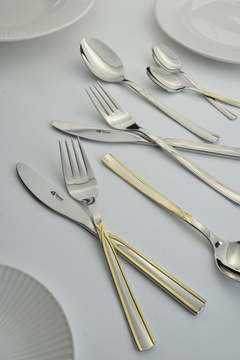 Gold-plated cutlery ART 24-piece set