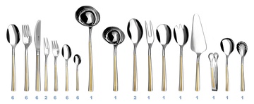 JULIE GOLD cutlery 49-piece set