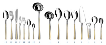 JULIE GOLD cutlery 84-piece set