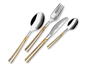 Gold-plated cutlery ART 24-piece set